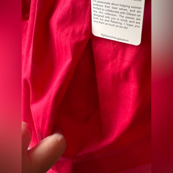 Gibson X Hi Sugarplum red and pink belted dress size small - Picture 5 of 10